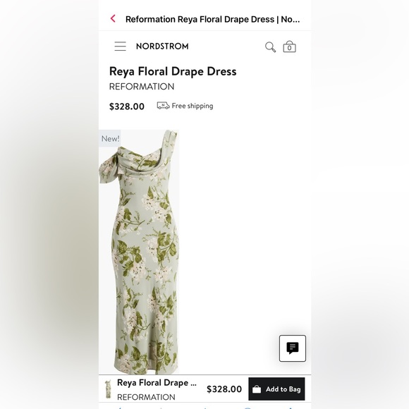 Reformation Dresses Reformation Reya Floral Drape Dress In Tea